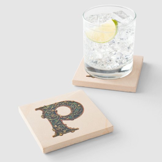 Monogramm Steinuntersetzer (Seitenansicht)