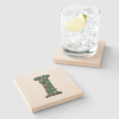 Monogramm Steinuntersetzer (Seitenansicht)