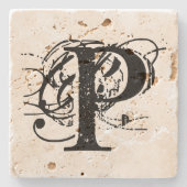 Monogramm Steinuntersetzer (Vorderseite)