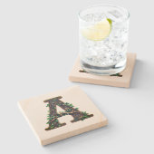 Monogramm Steinuntersetzer (Seitenansicht)