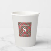 Monogramm, Stewart Tartan Muster, 8oz-Papierups Pappbecher (Vorderseite)