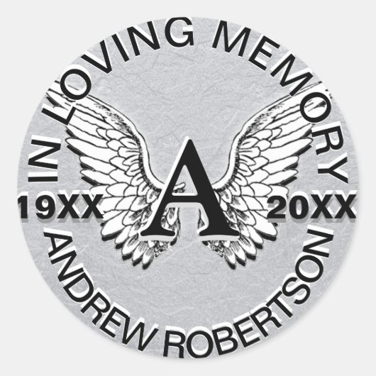 Monogramm Sticker Silber (Vorderseite)