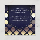 Monogramm Stickerleder | Luxury Geometric Quadratische Visitenkarte (Rückseite)