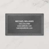 Monogramm | Stielleder | Marmor Visitenkarte (Rückseite)