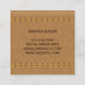 Monogramm | Stielleder Quadratische Visitenkarte (Rückseite)