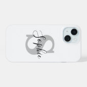 Monogramm Stilvoll iPhone 15 Hülle (Rückseite (Horizontal))