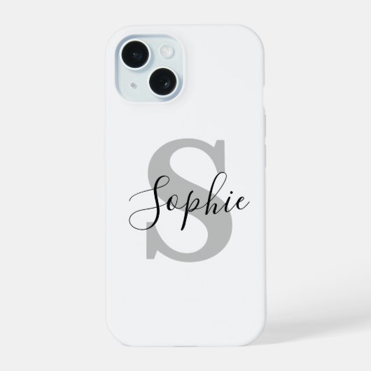 Monogramm Stilvoll iPhone 15 Hülle (Rückseite)