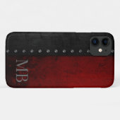 Monogramm stilvoll rustikal Rot Grunge Case-Mate iPhone Hülle (Rückseite (Horizontal))