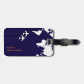 Monogramm / stilvolle Mr.&Mrs. Flugreise Gepäckanhänger (Rückseite horizontal)