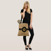 Monogramm & stilvolles Tiger-Muster & Pfote Tasche (Am Model)