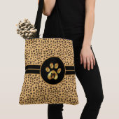 Monogramm & stilvolles Tiger-Muster & Pfote Tasche (Von Nahem)