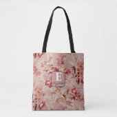 Monogramm stilvolles vintage Initialskript floral Tasche (Vorderseite)