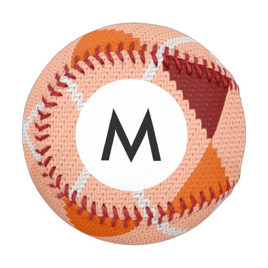 Monogramm-Stoff für realistische Raute Baseball (Vorderseite Links)