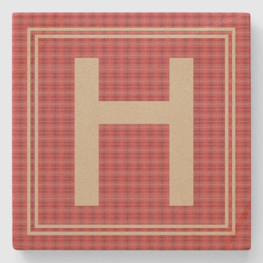 Monogramm-Stone-Untersetzer Steinuntersetzer (Vorderseite)