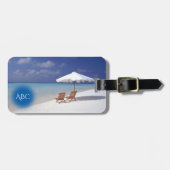 Monogramm-Strand-Szene Gepäckanhänger (Vorderseite horizontal)