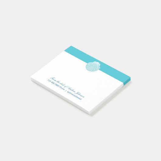 Monogramm-Strand-Thema Post-it Klebezettel (angewinkelt)