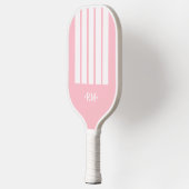 Monogramm-Streifen Bold Moderne Mädchenhaft Rosa Pickleball Schläger (Links)