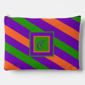 Monogramm Streifen farbig und lebhaft Zubehörtasche (Vorderseite)