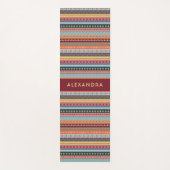 Monogramm Streifen Farbige Muster Herbstfarben Yogamatte (Vorderseite)