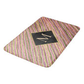 Monogramm-Streifen für modernen Gold-Glitzer Badematte (Schrägansicht)