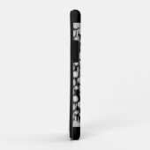 Monogramm-Streifen für schwarze und graue Polka-Do Case-Mate iPhone Hülle (Hinten/Rechts)