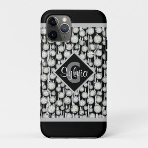 Monogramm-Streifen für schwarze und graue Polka-Do Case-Mate iPhone Hülle