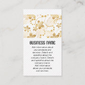 Monogramm | Streifen | Gold Floral Muster Visitenkarte (Rückseite)