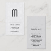 Monogramm/Streifen (grau) Visitenkarte (Vorne/Hinten)