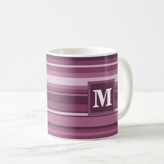 Monogramm-Streifen Kaffeetasse (VorderseiteRechts)