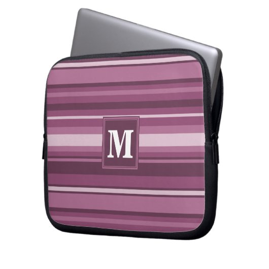 Monogramm-Streifen Laptopschutzhülle (Vorderseite Links)