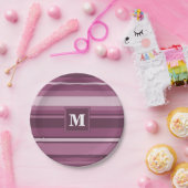 Monogramm-Streifen Pappteller (Party)