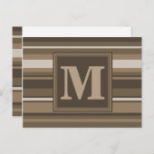 Monogramm-Streifen Postkarte (Vorne/Hinten)