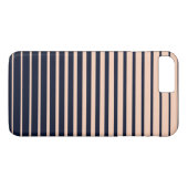 Monogramm-Streifen schwarz/rosa Case-Mate iPhone Hülle (Rückseite (Horizontal))