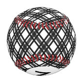 Monogramm Streifen Textur Baseball (Rückseite)
