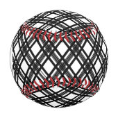 Monogramm Streifen Textur Baseball (Vorderseite)