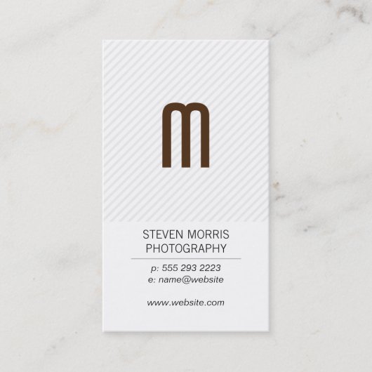 Monogramm | Streifen Visitenkarte (Vorderseite)