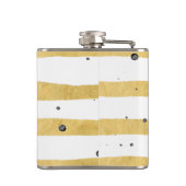 Monogramm-Streifenmuster mit goldenen Streifen und Flachmann (Rückseite)