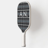 Monogramm Strickmuster Carbonfaser Pickleball Schläger (Links)
