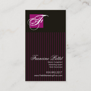 "Monogramm Stripes" - Medium-Marketings-Berater Visitenkarte