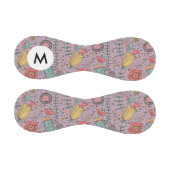 Monogramm Stylisches Blumenmuster mit Blumen Baseball (Paneele)