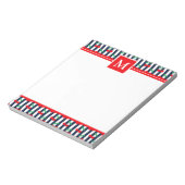Monogramm "Summer Light Blue & Red Cherries" Notizblock (Rotiert)