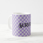 Monogramm & Survivor, Lila getuftetes Muster 11oz Kaffeetasse (Vorderseite Links)