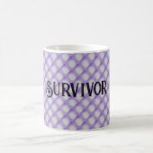 Monogramm & Survivor, Lila getuftetes Muster 11oz Kaffeetasse (Mittel)