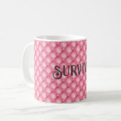 Monogramm & Survivor, rosa getuftetes Muster 11oz Kaffeetasse (Vorderseite Links)