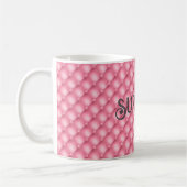 Monogramm & Survivor, rosa getuftetes Muster 11oz Kaffeetasse (Links)
