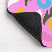 Monogramm süß rosa fett Muster floral  Mousepad (Ecke)
