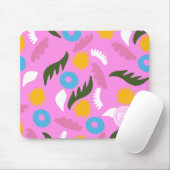 Monogramm süß rosa fett Muster floral  Mousepad (Mit Mouse)