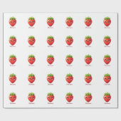 Monogramm süße Erdbeere kawaii Geschenkpapier (Flach)