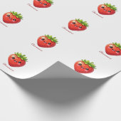 Monogramm süße Erdbeere kawaii Geschenkpapier (Ecke)