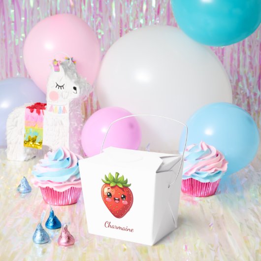 Monogramm süße Erdbeere kawaii Geschenkschachtel (Party)